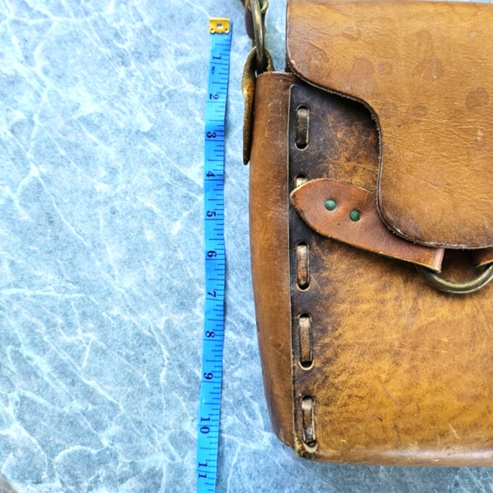 Vintage Brown Leather Crossbody Bag - Picture 8 of 11